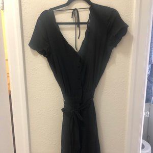 Sezane Black Silk Jumpsuit
